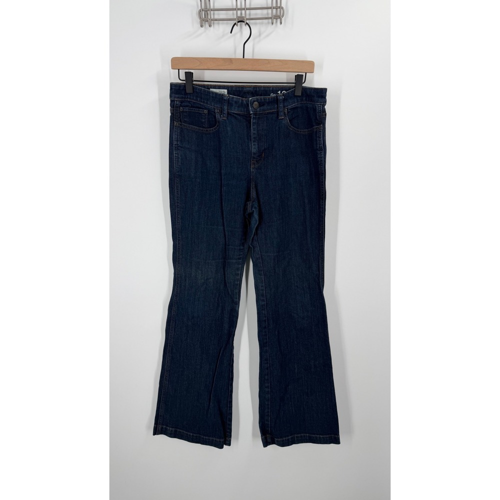 Gap 1969 High Rise Flare Jeans Women 29/8r Dark Blue Denim Stretch